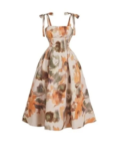 Maxi Vestido Floral Marrón para Mujer - Estilo Elegante y Versátil 1