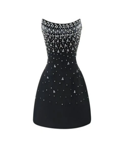 Minivestido Black Diamond con adornos incrustados 1