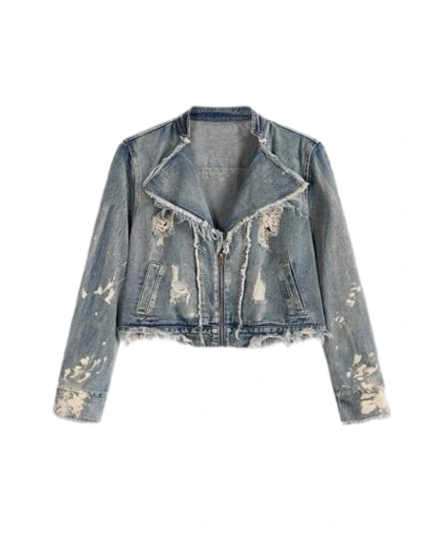 Distressed Denim Jacket For Women 1