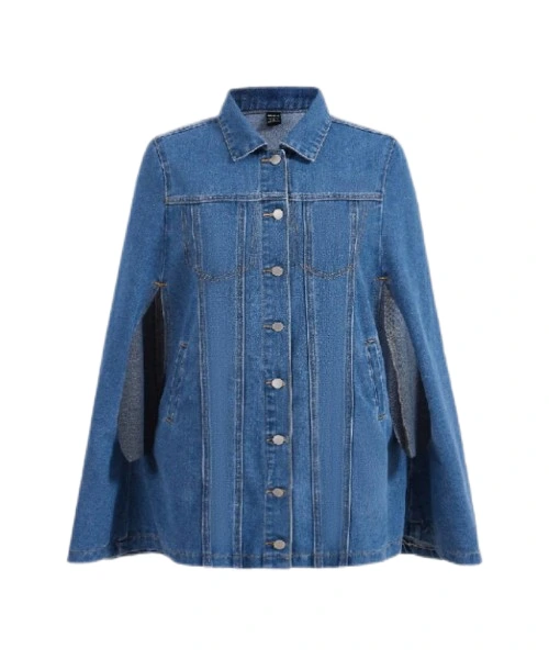 Chaqueta vaquera con mangas tipo capa para mujer 1