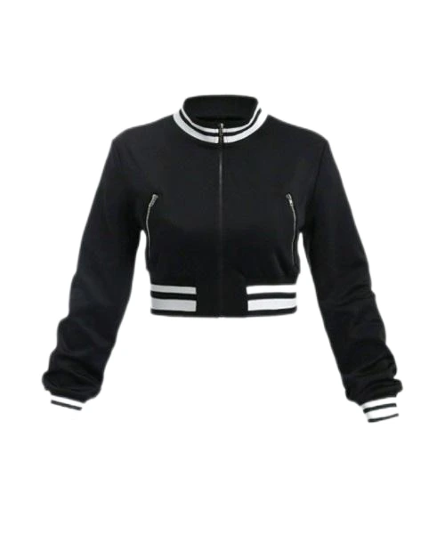 Men's Solid Color Patchwork Long Sleeve Short Zip-Up Jacket, Casual Daily Wear 1
