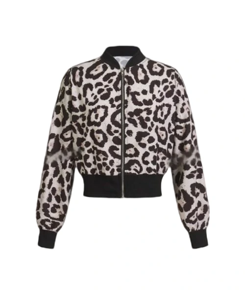 Print Long Sleeve Winter Baseball Jacket For Women 1