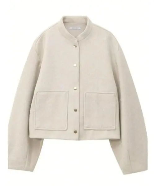 Solid Color Pocket Front Button Casual Long Sleeve Bomber Jacket Coat 1