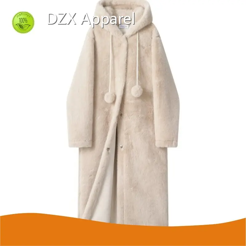 Fashion Long Fur Hooded Coat Womens Factory Price for Supermarket 1