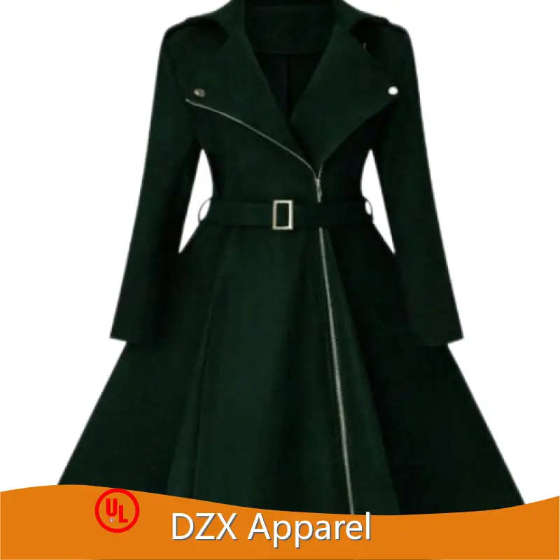 Wool Blend Trench Coat Womens Wholesale - DZX Apparel 1