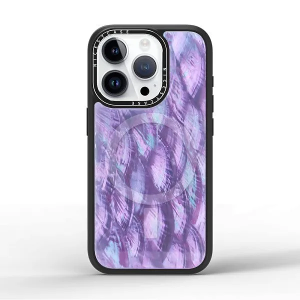 aikusu 3M 충격 방지 블루 마더 오브 펄 전화 케이스 TPU PC 자기 전화 케이스 For iPhone 16 15 14 13 Pro Max 1