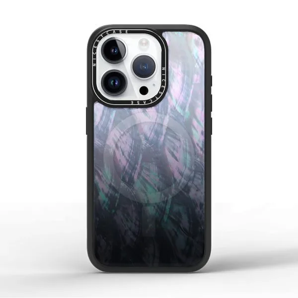 aikusu 3M Drop Protection Gradient Pink Color Mother of Pearl Phone Case TPU PC Magnetic Phone Cases For iPhone 16 15 14 13 Pro Max 1