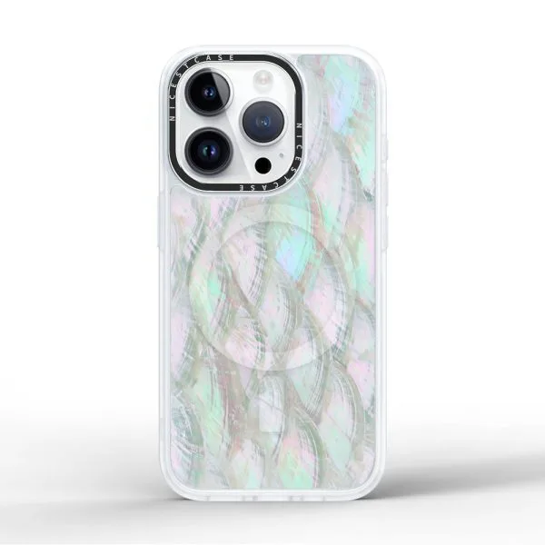 aikusu 3M Anti-impact Mother of Pearl Phone Case TPU PC Magnetic Phone Cases For iPhone 16 15 14 13 Pro Max 1