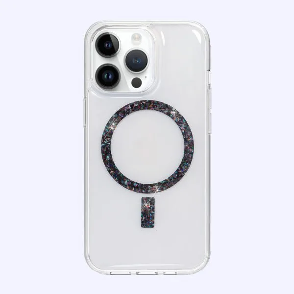 1.5m  Anti-Shock TPU PC Clear Glitter Magnetic Ring Phone Cases For iPhone 16 15 14 13 12 Pro Max 1