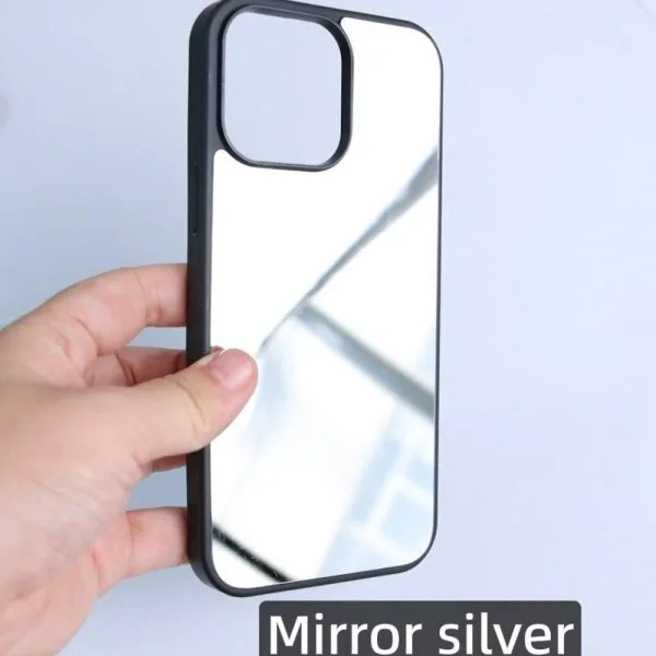 1.5m  Shockproof UV Printing Silver Electroplated Mirror TPU Printable Phone Case For iPhone 16 15 14 13 Pro Max 1