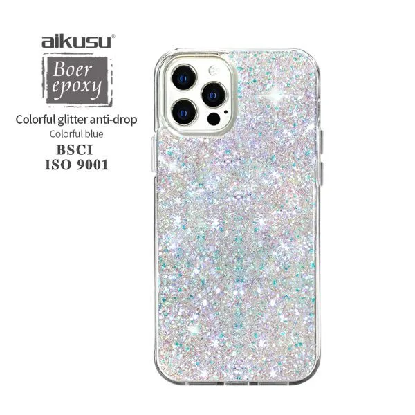 1.5m  Drop Protection TPU PC Holographic Glitter Phone Cases For iPhone 16 15 14 13 12 Pro Max 1