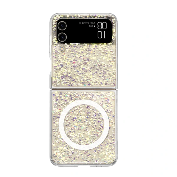 1.5m  Anti-Shock Resin Epoxy Custom Glitter Magnetc Phone Case For Samsung Z-Flip4 1