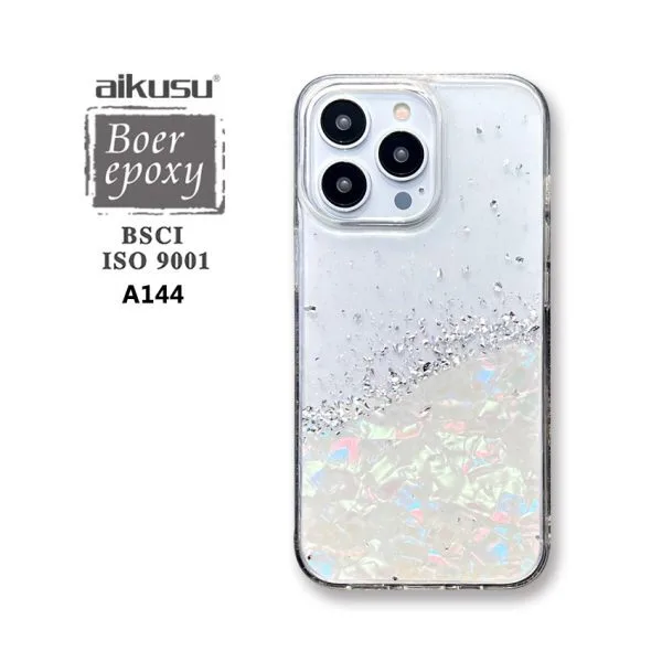 Cajas de teléfono transparentes de lámina de PC TPU de Shell de ópalo antiimpacto de 1,5 m para iPhone 16 15 14 13 12 Pro Max 1