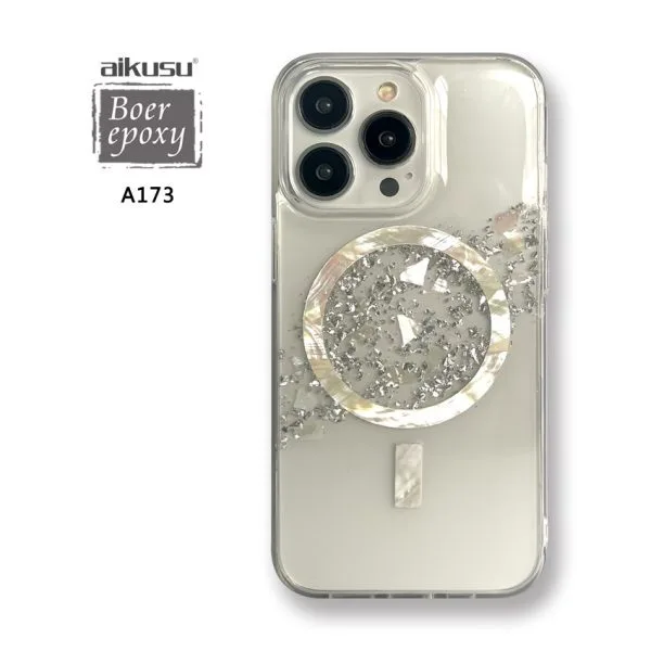 1.5m  Anti-impact Glitter Phone Case TPU PC Resin Epoxy Mother Of Pearl Magnetic Ring Phone Cases For iPhone 16 15 14 13 12 Pro Max 1