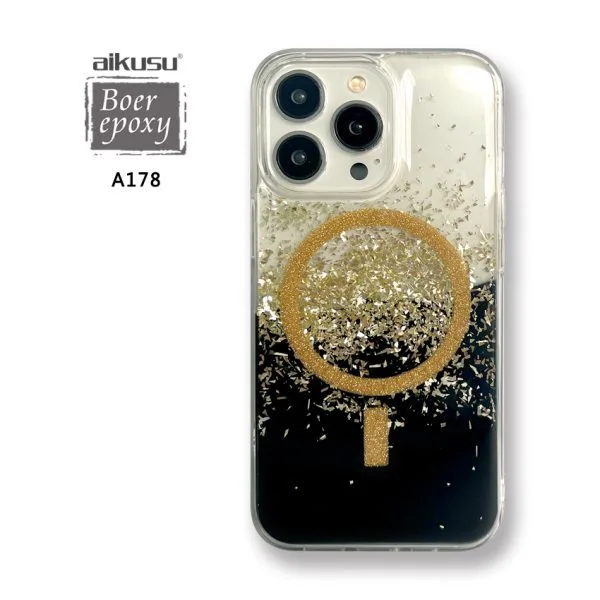 1.5m  Anti-impact Glitter Phone Case TPU PC Resin Epoxy Magnetic Ring Phone Cases For iPhone 16 15 14 13 12 Pro Max 1