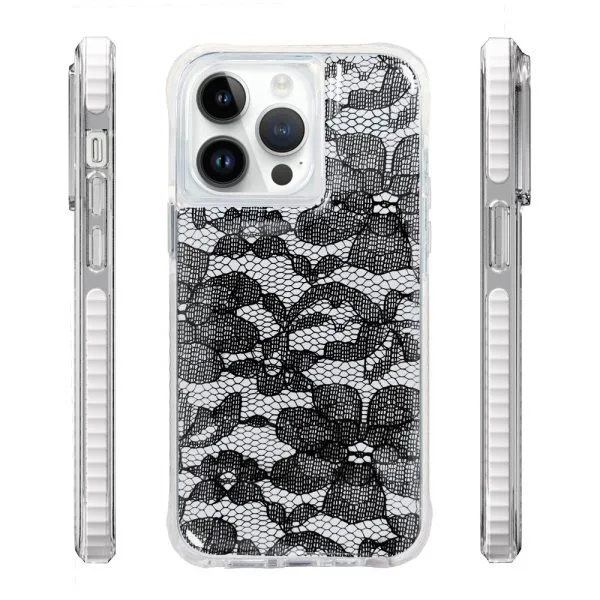 aikusu 5M Anti-Shock TPU PC TPE Lace Resin Epoxy Phone Cases For iPhone 16 15 14 13 12 Pro Max 1