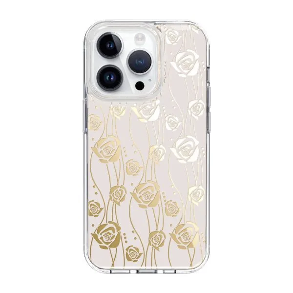 1.5m  Anti-Shock Glod Rose Mirror Phone Case TPU PC UV Printing Custom Phone Cases For iPhone 16 15 14 13 12 Pro Max 1