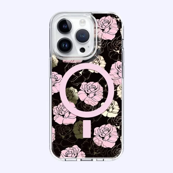 1.5m  Anti-impact Rose Mirror Magnetic Phone Case TPU PC UV Printing Custom Phone Cases For iPhone 16 15 14 13 12 Pro Max 1