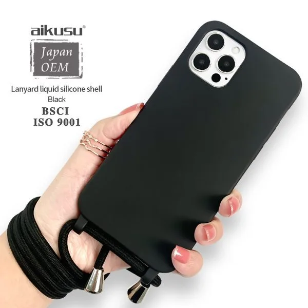 1.5m 충격 방지 실리콘 전화 케이스 TPU PC 블랙 끈 전화 케이스 iPhone 16 15 14 13 12 Pro Max 1