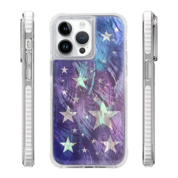aikusu-fundas de teléfono antigolpes de TPU, PC, TPE, nácar Natural, Estrella Púrpura, resina epoxi, epoxi, 5M, para iPhone 16, 15, 14, 13, 12 Pro Max 1