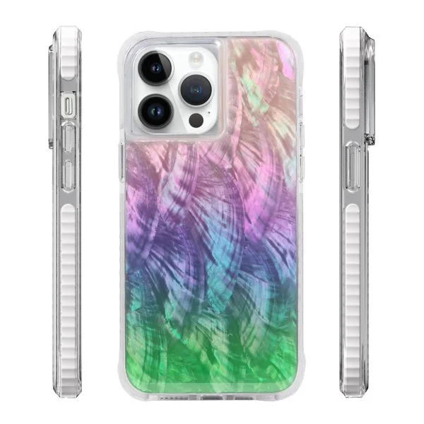 aikusu 5 メートル耐衝撃性 TPU PC TPE 天然真珠母樹脂エポキシ電話ケース iphone 16 15 14 13 12 プロマックス 1