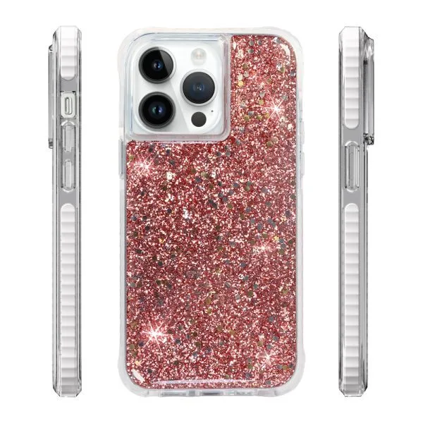 aikusu 5M 충격 방지 TPU PC TPE 반짝이 수지 에폭시 전화 케이스 For iPhone 16 15 14 13 12 Pro Max 1