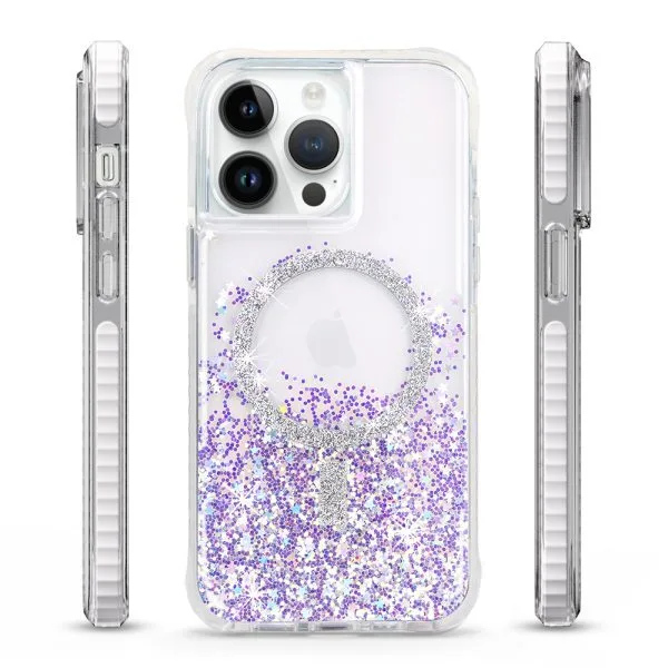 aikusu 5M Custodie per telefoni in resina epossidica antiurto TPU Glitter Bling Bling per iPhone 16 15 14 13 12 Pro Max 1