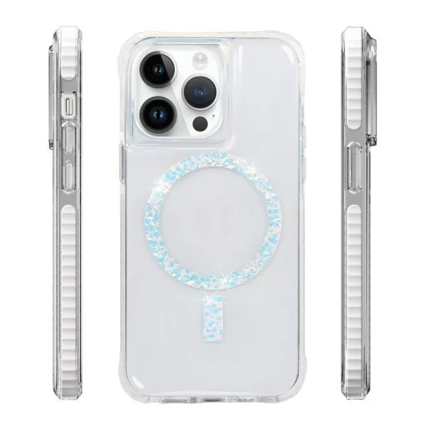 aikusu 5M 衝擊 TPU PC TPE 樹脂環氧樹脂閃光磁環手機殼適用於 iPhone 16 15 14 13 12 Pro Max 1