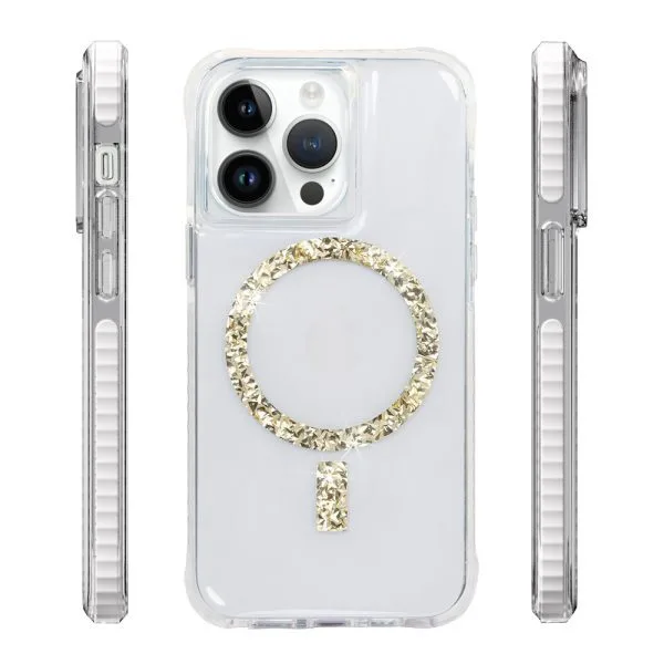 aikusu 5M 抗衝擊 TPU PC TPE 樹脂環氧樹脂閃光磁環手機殼適用於 iPhone 16 15 14 13 12 Pro Max 1