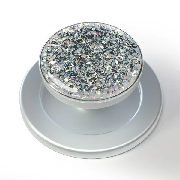 aikusu Flip Stick 360 Degree Motion Tracker Glitter Silver Magnetic Finger Phone Stand Holder 1