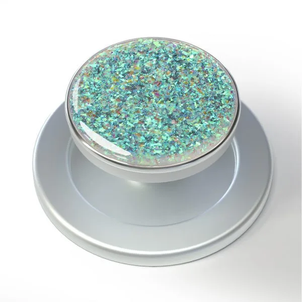 aikusu Custom Universal Desk Glitter Silver Magnetic Mobile Phone Grip for iPhone 16 15 14 13 12 Pro Max 1