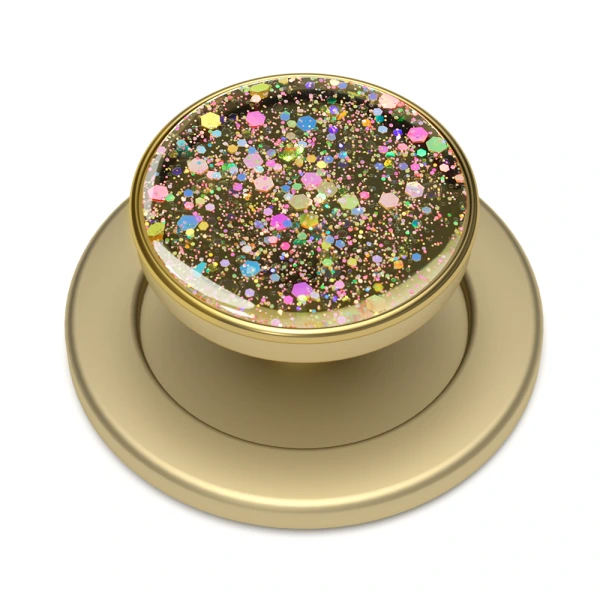 aikusu Custom 360 Rotational Gold Glitter Magnetic Phone Grip PopSocket For iPhone 16 15 14 13 12 Pro Max 1