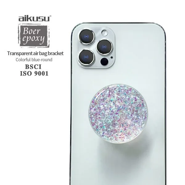 aikusu Design 360 Rotational Orbicular Glitter Phone Pop Grip For iPhone 16 15 14 13 12 Pro Max 1