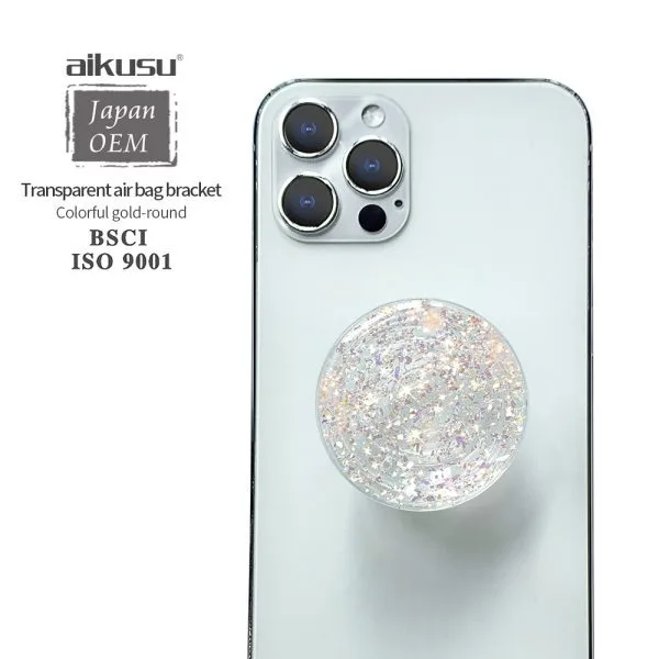 aikusu Design 360 Rotational Orbicular Glitter Phone Pop Grip For All Mobile Phone Case 1