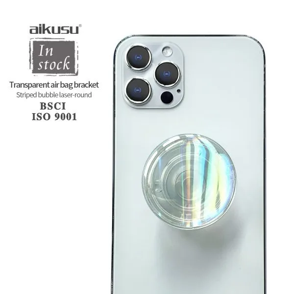 aikusu Design 360 Rotational Orbicular Clear Holographic Phone Pop Grip For All Mobile Phone 1