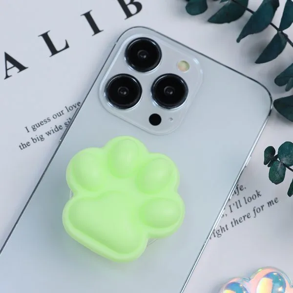 aikusu Custom 360 Rotational Resin Epoxy Cat Claw Stand Giallo Phone Pop Grip per tutti i telefoni cellulari 1
