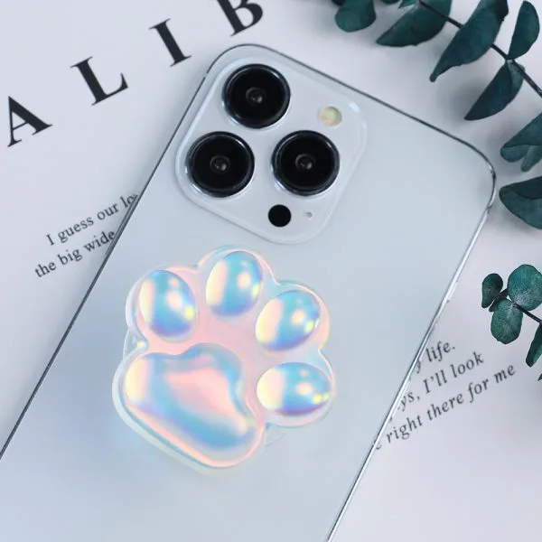 aikusu 맞춤형 360 회전 수지 에폭시 고양이 발톱 스탠드 모든 휴대 전화 용 홀로그램 전화 팝 그립 1