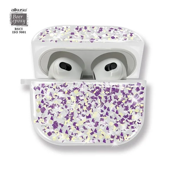 aikusu Custom Luxury Girly Cool Bling Glitter Earphone Case For Airpod 1