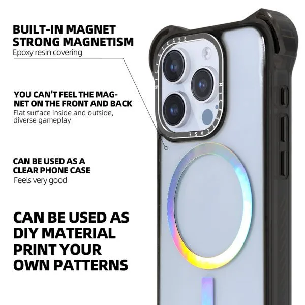 Aikusu 7.5M Shockproof TPU Clear Blank Phone Case Wholesale Custom Magnetic Phone Case for Iphone 16 15 14 13 Pro Max Case-1 3