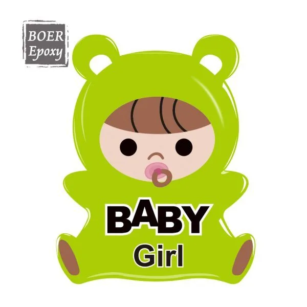 aikusu Custom Baby Girl Resin Epoxy Label For Phone Case Refrigerator Laptop Computer 1