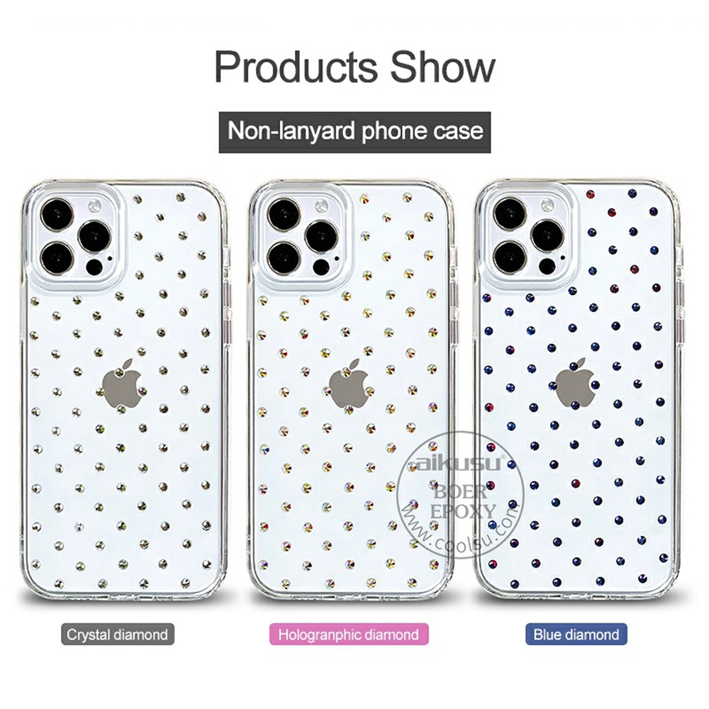 1.5M anti shock wholesale luxury color laser crystal diamond mobile phone case for iPhone 16 15 pro max 1