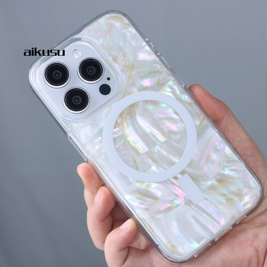 Heavy duty luxury drop-resistant 1.5M anti shock mother of pearl phone case OEM/ODM supplier aikusu 1