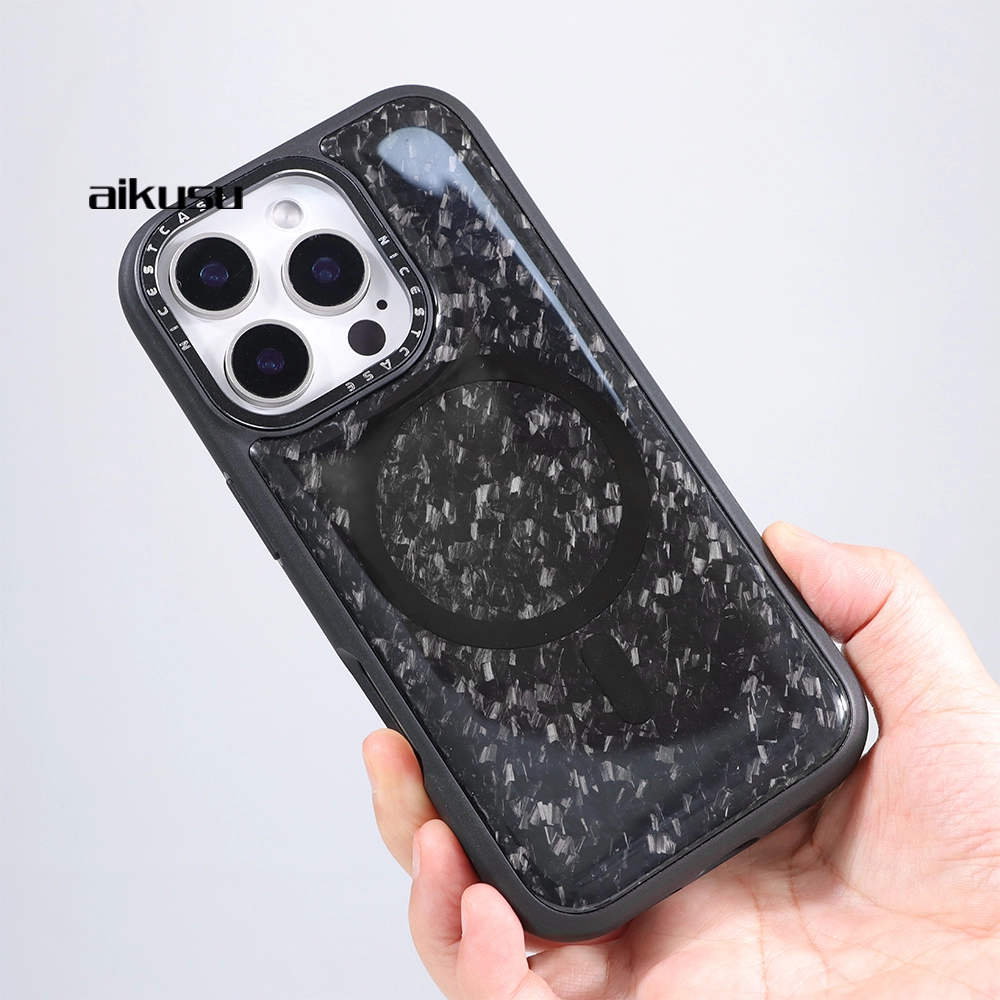 aikusu 3m anti shock drop-proof forged carbon fiber mobile phone case magnetic mobile phone case 1