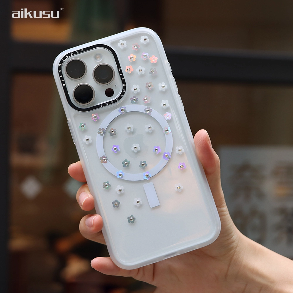 aikusu 3m drop proof anti shock laser diamond mobile phone case magnetic mobile phone case 1