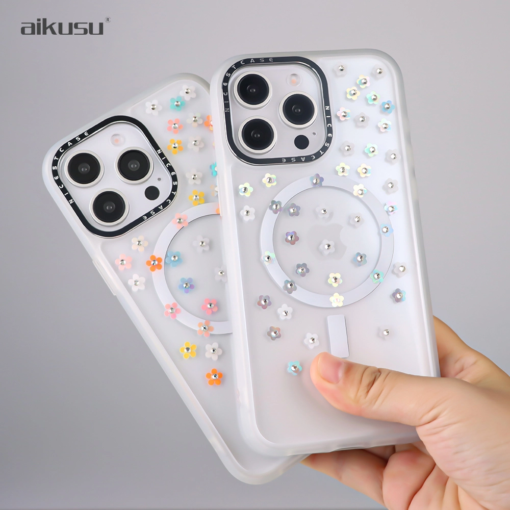 aikusu 3m à prova de queda anti choque laser diamante capa para celular capa magnética para celular 1