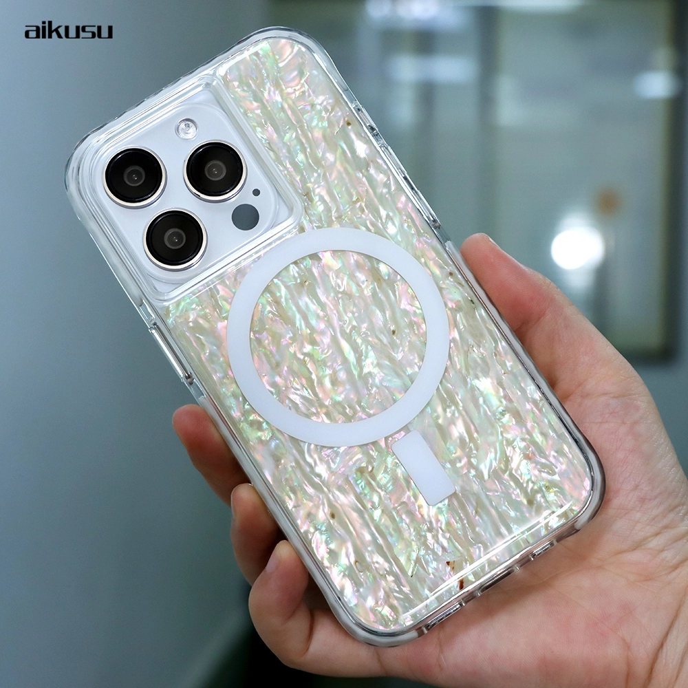 Green stripe abalone shell  5M anti shock white mother of pearl phone case mass buying provider aikusu 1