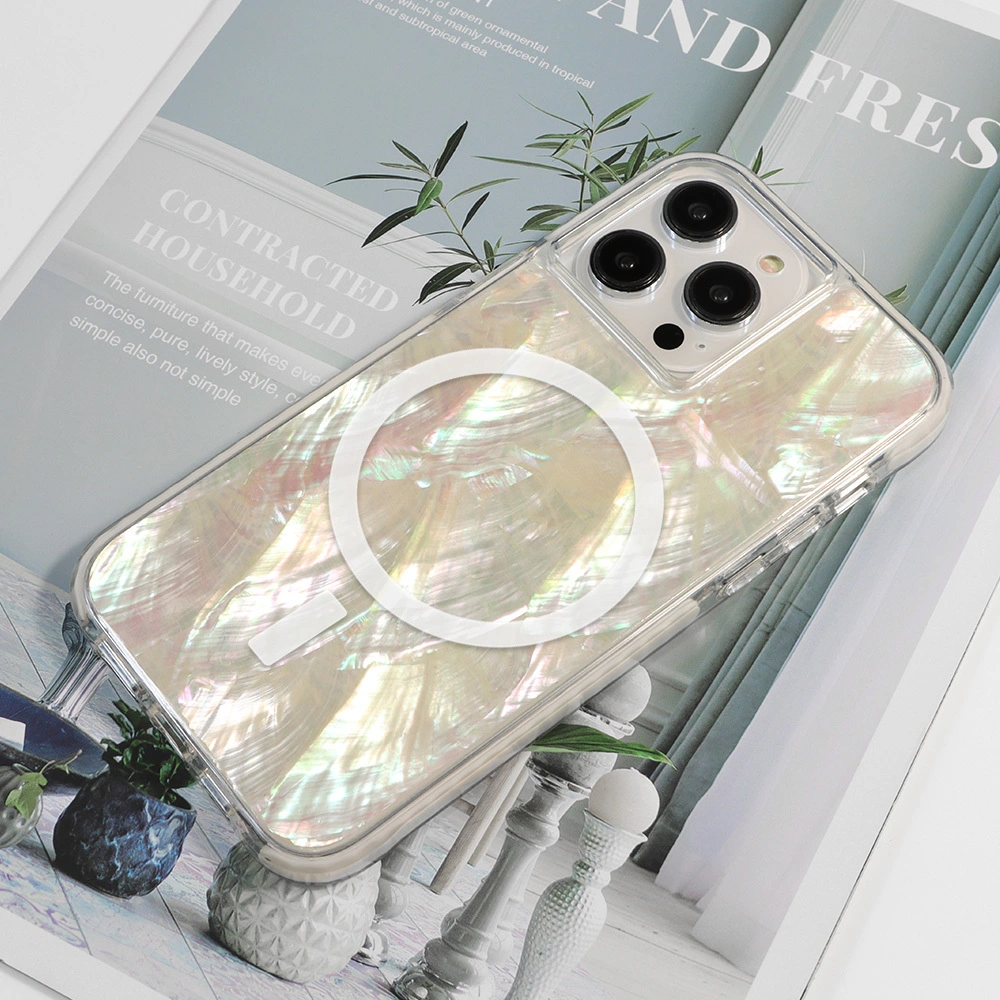 Super sleek 5M anti shock white mother of pearl phone case mass buying factory aikusu 1