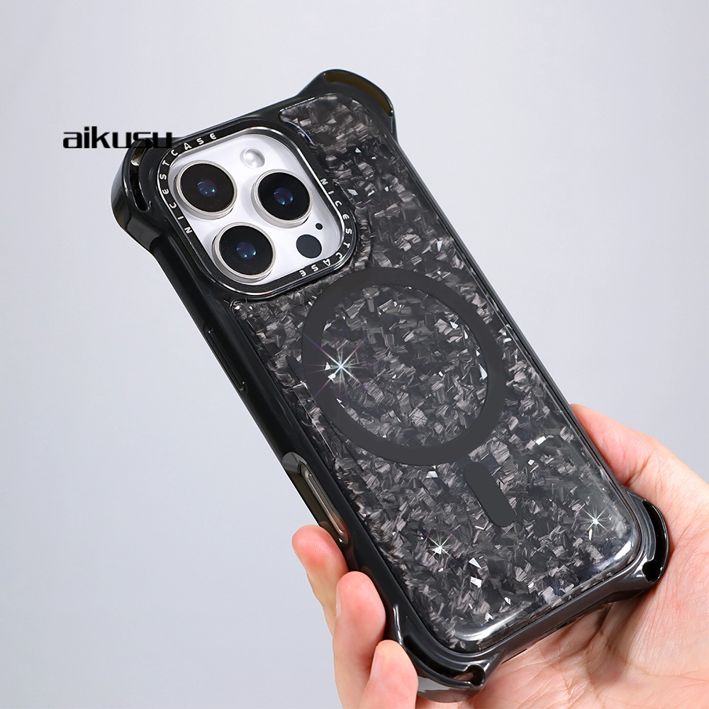 aikusu 7.5m anti shock drop-proof forged carbon fiber mobile phone case magnetic mobile phone case E264 1