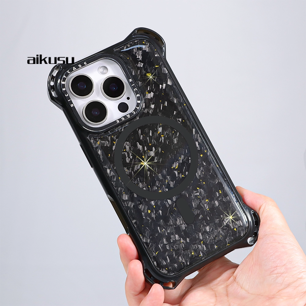 aikusu 7.5m anti shock drop-proof forged carbon fiber mobile phone case magnetic mobile phone case E265 1