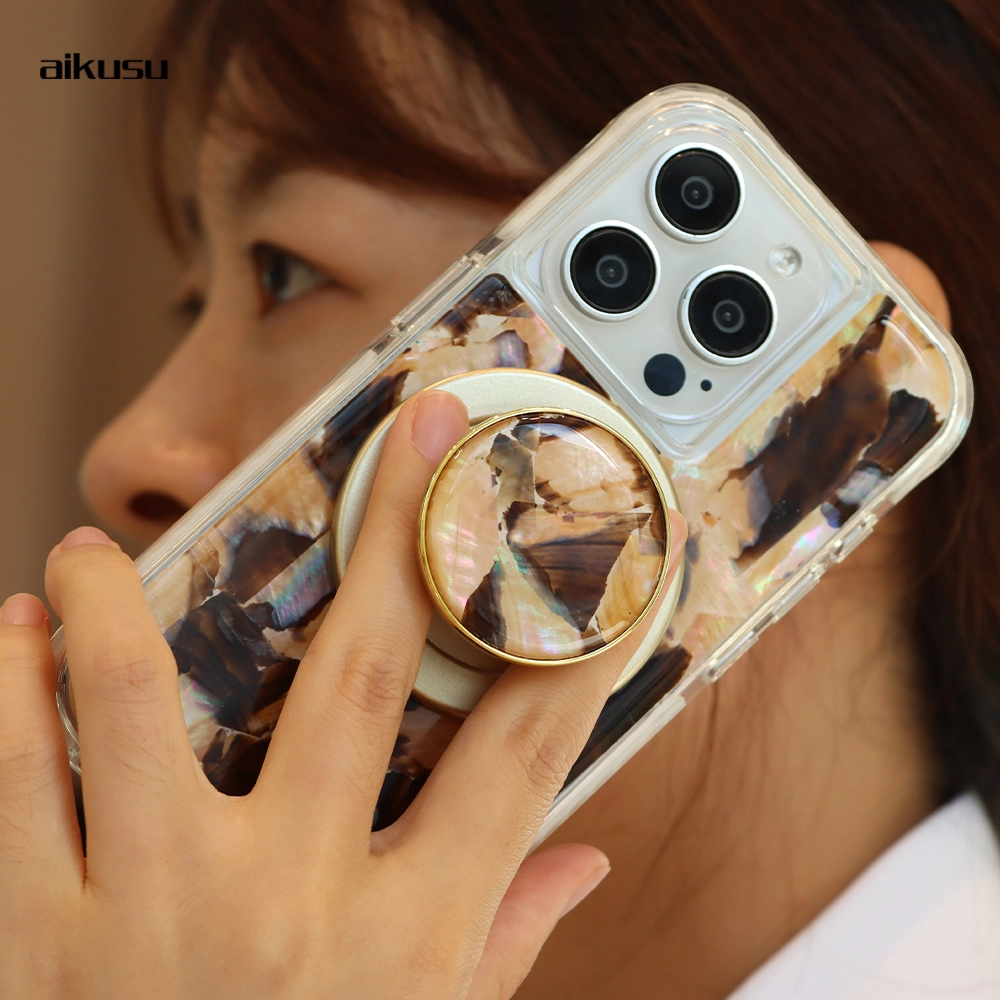 aikusu  Natural mother of pearl airbag phone grip K123 1
